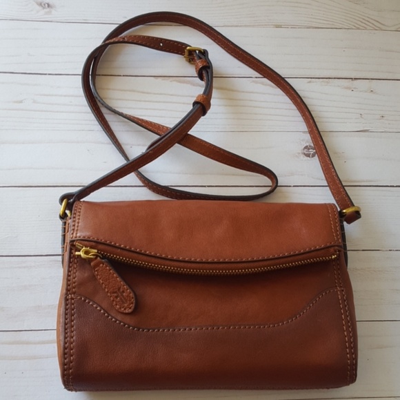 Frye Handbags - FRYE Fold Over Crossbody Cognac Leather NWT